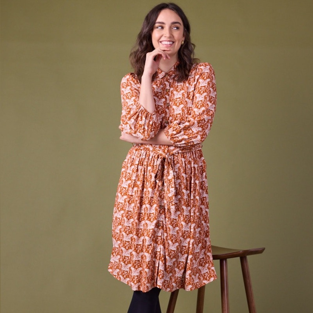 Joanie Clothing Andi Dress in Fox Print Sz 18